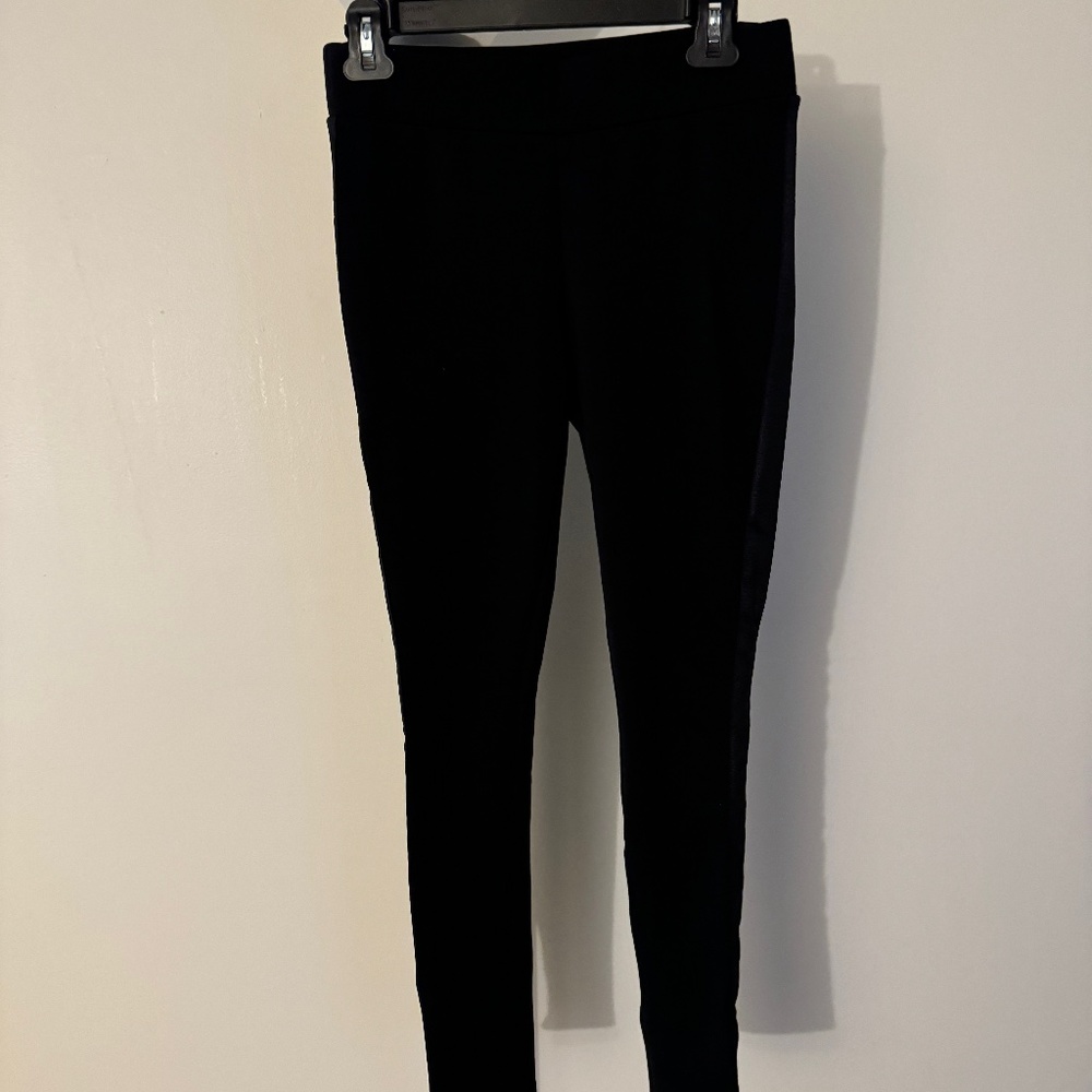White House Black Market Women's Leather Side Stripe Ponte Legging - XS